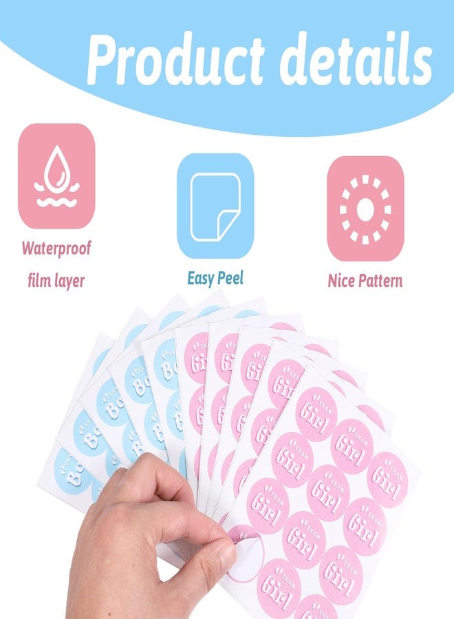 Styquenzer Team Boy or Girl Gender Reveal Stickers,120 PCS Pink and Blue Gender Stickers Self-Adhesive Team Boy or Girl Baby Shower Sticker Round Gender-Reveal Party Game Plates Decorations for Baby Shower Party - Image 4